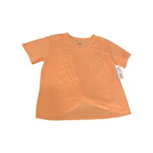 Xersion Womens XL Peach Active T-Shirt Quick-Dri Twist Back Top New‎